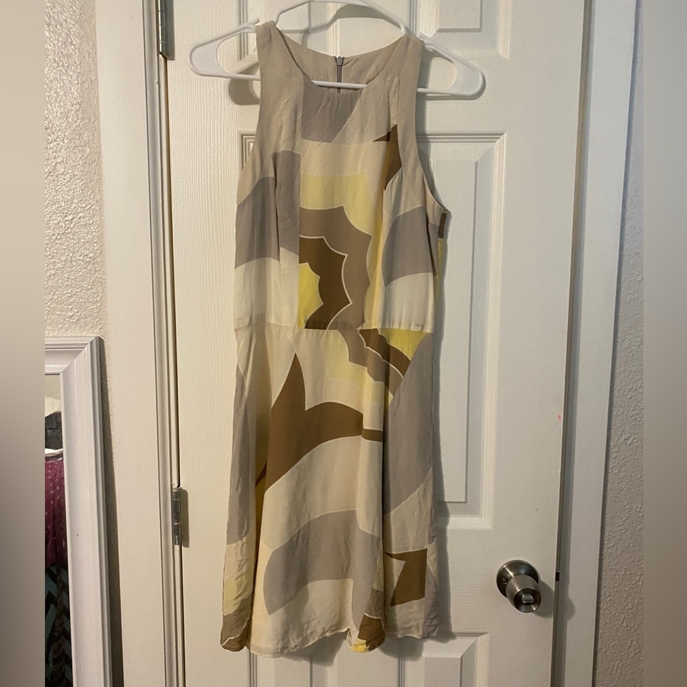Brown and yellow dress